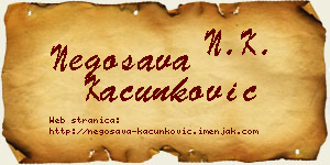 Negosava Kačunković vizit kartica